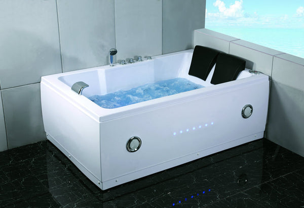 Malibu Home Venice Rectangle Massaging Air Jet Bathtub 72x 40x 22 in White - MHVN7240A01
