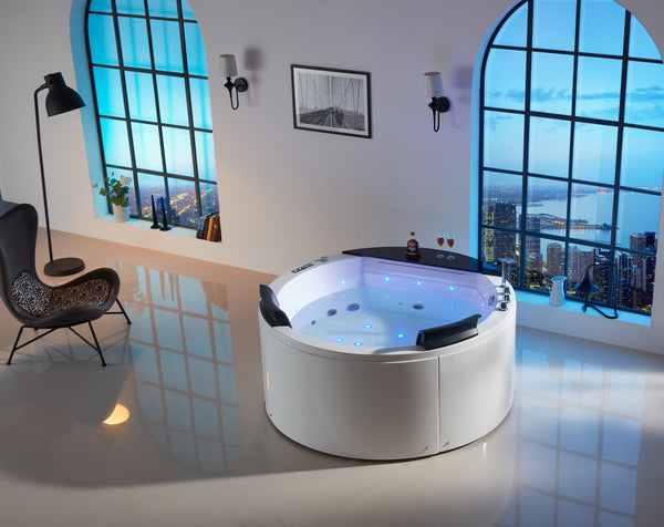 Swcorp 2753FLWL Left Drain Fully Loaded Walk-In Bathtub with Air Jets & Whirlpool Massage Jets Hot Tub, White