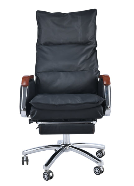 Ergonomic Massage Office Chair High Back Black PU Leather Heating Vibr –  Purely Relaxation