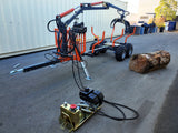 Professional Self Contained ATV Hydraulic Timer Log Crane + Logging Trailer KOHLER Engine