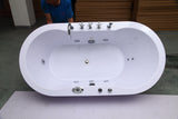 NEW Hydrotherapy Whirlpool Jetted Bathtub Indoor Soaking Hot Bath Tub Freestanding - 037A White