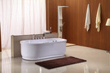 NEW Hydrotherapy Whirlpool Jetted Bathtub Indoor Soaking Hot Bath Tub Freestanding - 037A White