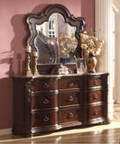 6 Piece Queen Bedroom Furniture Set Bed + 2 Nightstands + Chest + Dresser + Mirror Cherry Finish