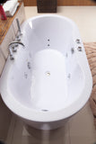 NEW Hydrotherapy Whirlpool Jetted Bathtub Indoor Soaking Hot Bath Tub Freestanding - 037A White