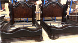 6 Piece Queen Bedroom Furniture Set Bed + 2 Nightstands + Chest + Dresser + Mirror Cherry Finish