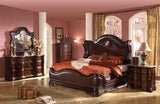 6 Piece Queen Bedroom Furniture Set Bed + 2 Nightstands + Chest + Dresser + Mirror Cherry Finish