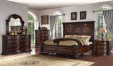 6 Piece Queen Bedroom Furniture Set Bed + 2 Nightstands + Chest + Dresser + Mirror Cherry Finish