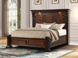 6 Piece Queen Bedroom Furniture Set Bed + 2 Nightstands + Chest + Dresser + Mirror Cherry Finish