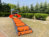 36" Capacity Portable Sawmill Upgraded Gas Honda GX690 22HP Engine Electric Start Band Saw CARBIDE Blade WITH TRAILER